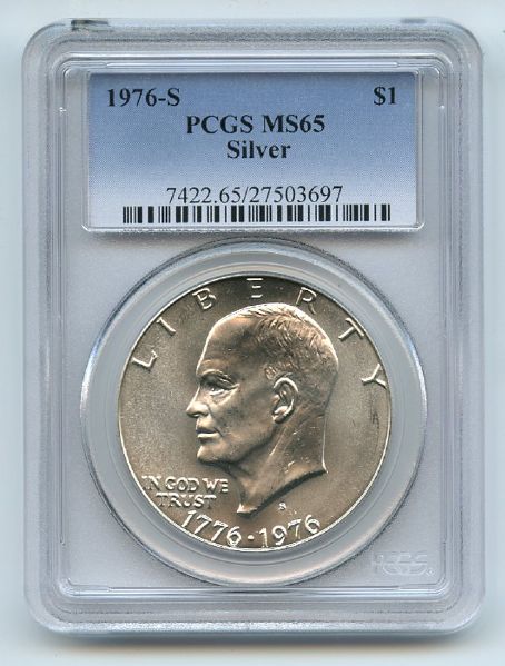 1976 S $1 Silver Ike Eisenhower Dollar PCGS MS65
