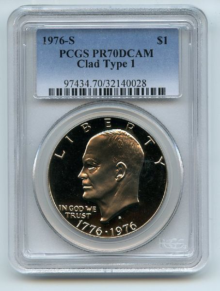 1976 S $1 T1 Ike Eisenhower Dollar Proof PCGS PR70DCAM
