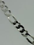 .925 Sterling Silver Flat Figaro 11.9mm Chain 20" Italy
