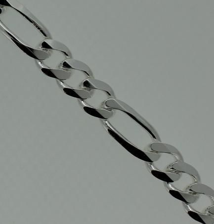 .925 Sterling Silver Figaro 8.3 mm Chain 20 Italy