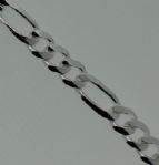 .925 Sterling Silver Figaro 8.3 mm Chain 24" Italy