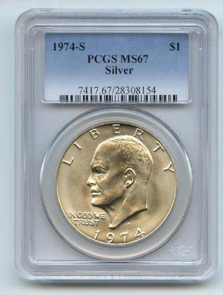 1974 S $1 Silver Ike Eisenhower Dollar PCGS MS67