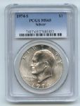 1974 S $1 Silver Ike Eisenhower Dollar PCGS MS65