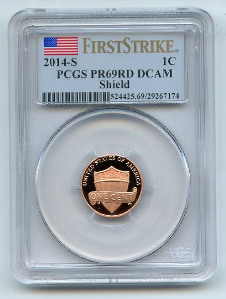 2014 S 1C Lincoln Cent PCGS PR69DCAM First Strike