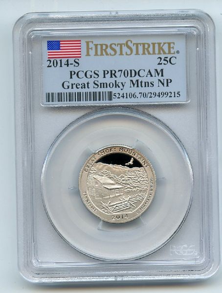 2014 S 25C Clad Great Smoky Mountains PCGS PR70DCAM First Strike