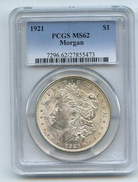 1921 $1 Morgan Silver Dollar PCGS MS62 (473)