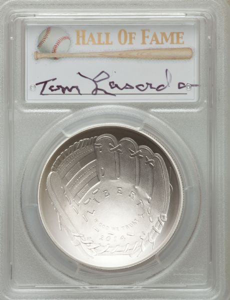 2014 P $1 Silver Commemorative Baseball Hall of Fame HOF Tommy Lasorda PCGS MS70