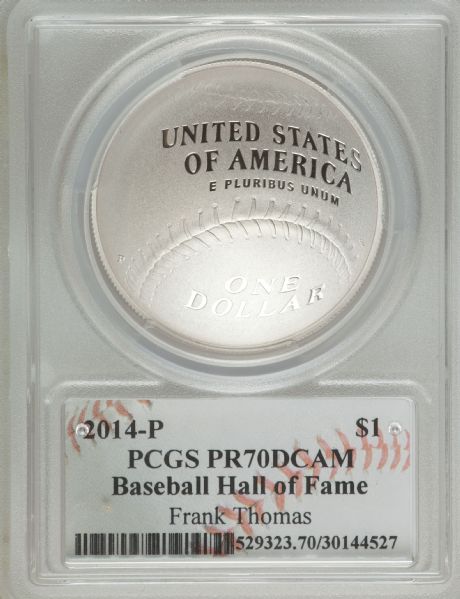2014 P $1 Silver Baseball Hall of Fame HOF Frank Thomas PCGS PR70DCAM