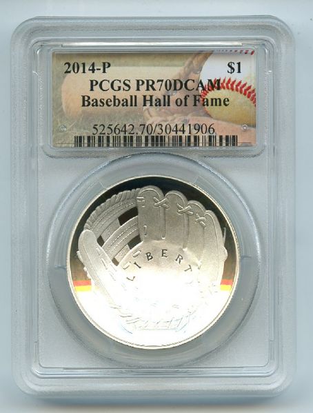 2014 P $1 Silver Commemorative Baseball Hall of Fame HOF PCGS PR70DCAM