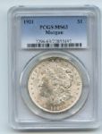 1921 $1 Morgan Silver Dollar PCGS MS63 (497)