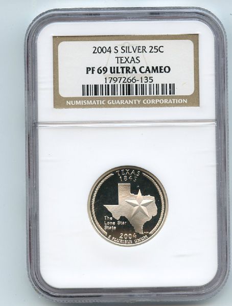 2004 S 25C Silver Texas Quarter NGC PF69UC