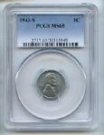 1943 S 1C Lincoln Cent PCGS MS65