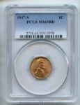 1947 S 1C Lincoln Cent PCGS MS65RD