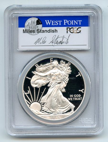2014 W $1 Proof American Silver Eagle 1oz PCGS PR70DCAM First Strike Standish