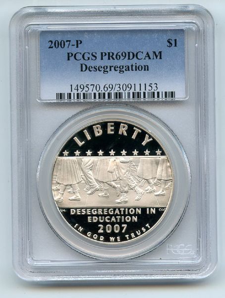 2007 P $1 Little Rock Silver Commemorative Dollar PCGS PR69DCAM