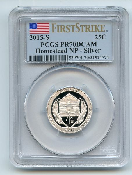 2015 S 25C Silver Homestead PCGS PR70DCAM First Strike