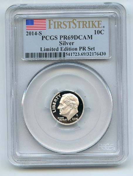 2014 S 10C Silver Roosevelt Dime Limited Edition PCGS PR69DCAM First Strike