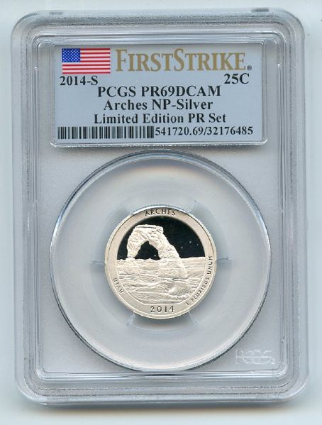2014 S 25C Silver Arches Quarter Limited Edition PCGS PR69DCAM First Strike