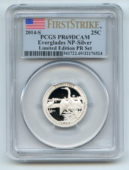 2014 S 25C Silver Everglades Quarter Limited Edition PCGS PR69DCAM First Strike