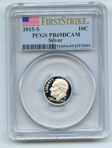 2015 S 10C Silver Roosevelt Dime PCGS PR69DCAM First Strike