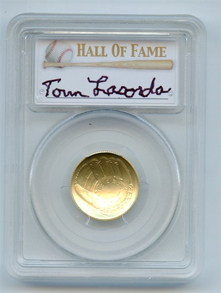 2014 W $5 Gold Baseball HOF Commemorative Tom Lasorda PCGS MS70