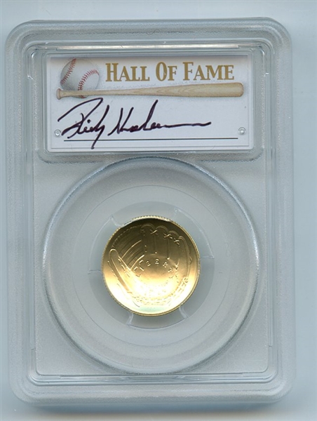 2014 W $5 Gold Baseball HOF Commemorative Rickey Henderson PCGS MS70