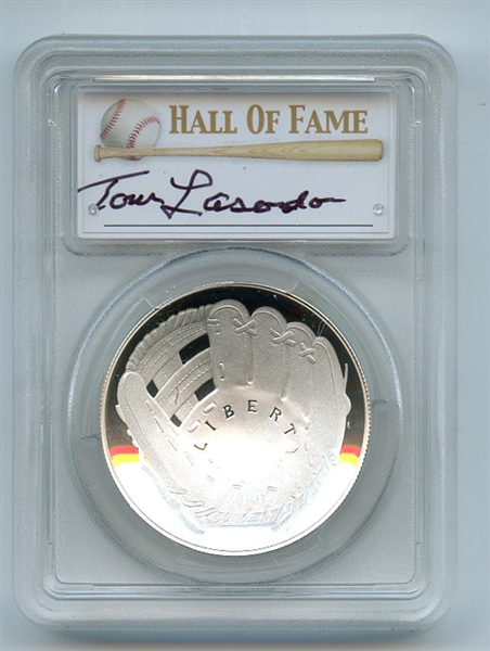 2014 P $1 Silver Baseball HOF Commemorative Tom Lasorda PCGS PR70DCAM