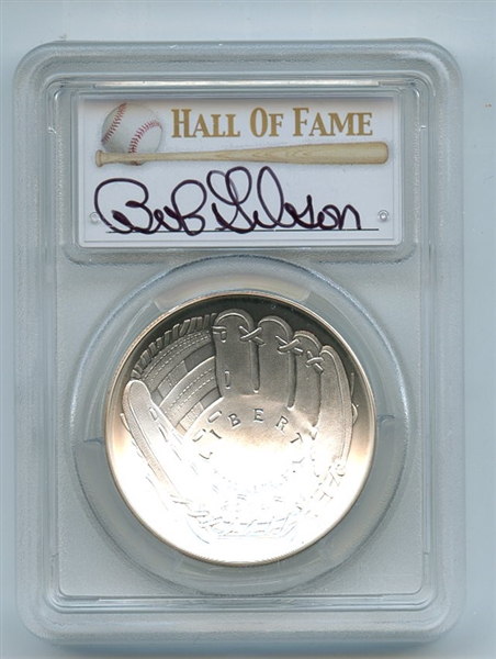 2014 P $1 Silver Baseball HOF Commemorative Bob Gibson PCGS MS70