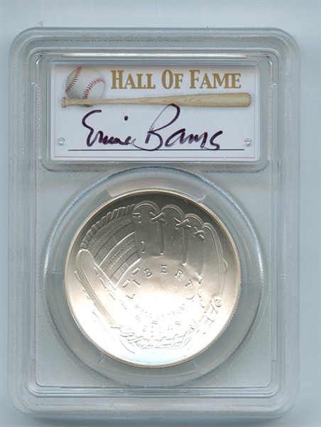 2014 P $1 Silver Baseball HOF Commemorative Ernie Banks PCGS MS70