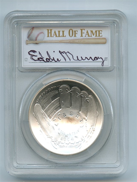 2014 P $1 Silver Baseball HOF Commemorative Eddie Murray PCGS MS70