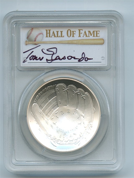 2014 P $1 Silver Baseball HOF Commemorative Tommy Lasorda PCGS MS70