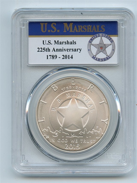 2015 P $1 Silver US Marshals Service Commemorative Dollar PCGS MS70