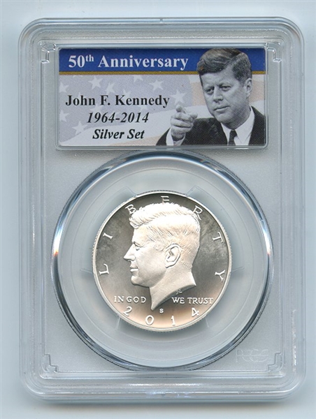 2014 S 50C Enhanced Silver 50th Anniversary Kennedy Half Dollar PCGS MS69
