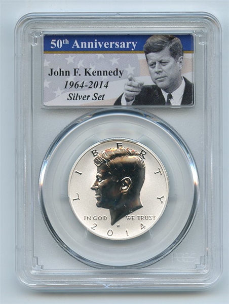 2014 W 50C Silver Reverse Proof 50th Anniversary Kennedy Half Dollar PCGS PR69