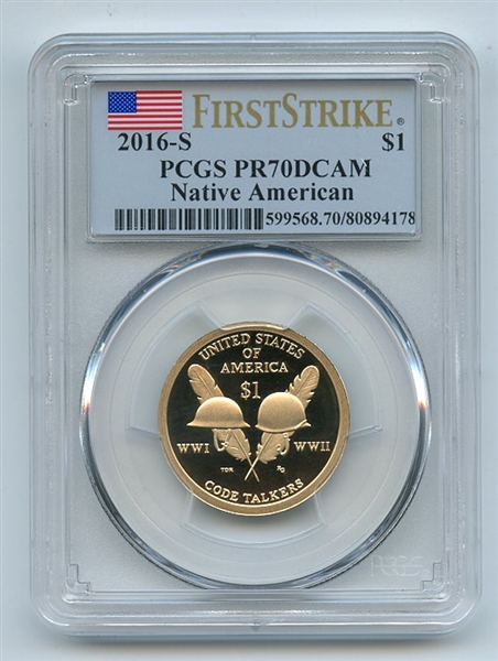 2016 S $1 Sacagawea Dollar PCGS PR70DCAM First Strike