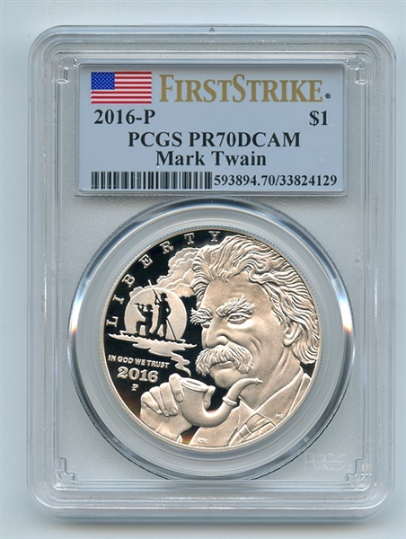 2016 P $1 Mark Twain Silver Commemorative PCGS PR70DCAM First Strike