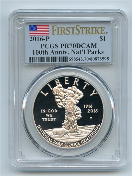 2016 P $1 Silver 100th Ann Nat Parks Commemorative PCGS PR70DCAM First Strike