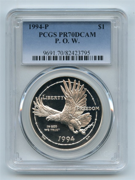 1994 P $1 Prisioner of War POW Silver Commemorative Dollar PCGS PR70DCAM