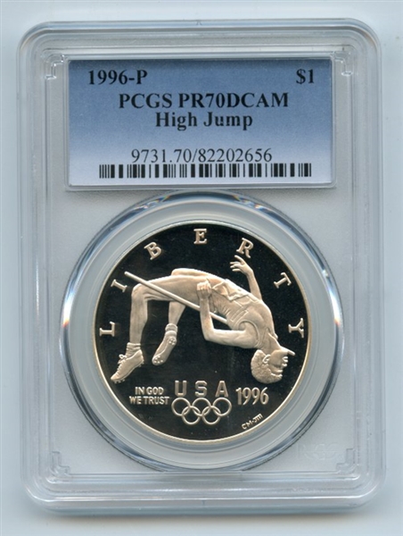 1996 P $1 High Jump Silver Commemorative Dollar PCGS PR70DCAM