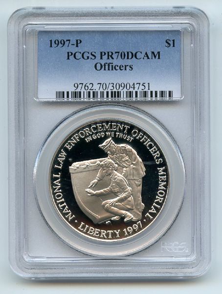 1997 P $1 Law Enforcement Silver Commemorative Dollar PCGS PR70DCAM