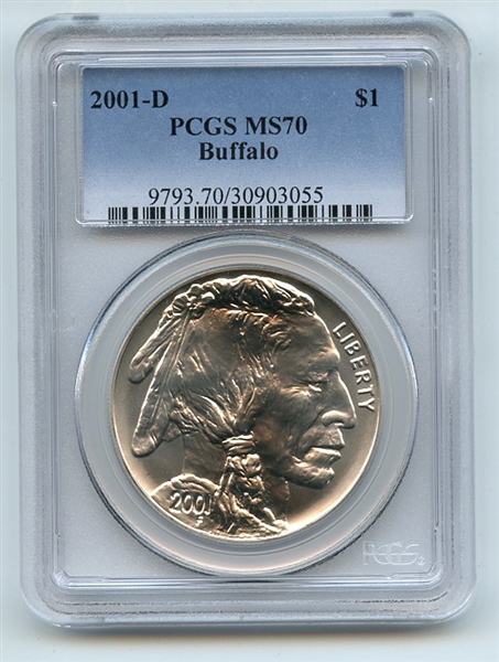 2001 P $1 Buffalo Silver Commemorative Dollar PCGS PR70DCAM