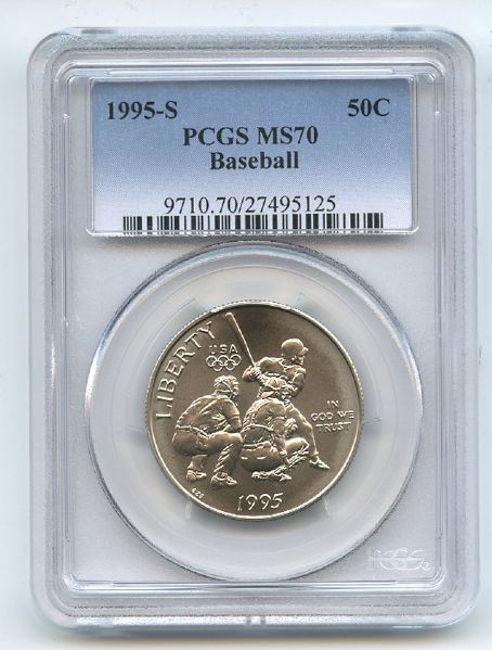 1995 S 50C Olympic Baseball Commemorative PCGS MS70