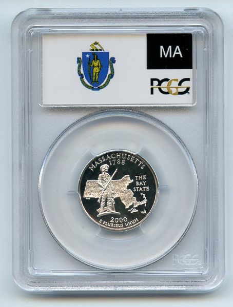 2000 S 25C Silver Massachusetts Quarter PCGS PR69DCAM