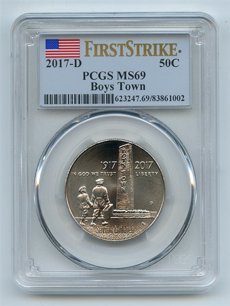 2017 D 50C Boys Town Uncirculated Commemorative PCGS MS69 First Strike