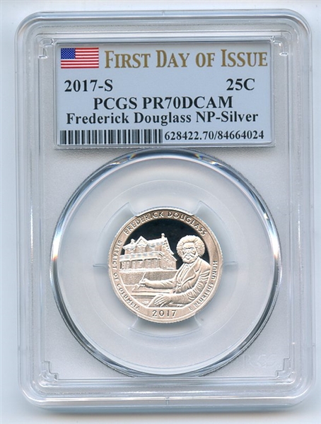 2017 S 25C Silver Frederick Douglass Quarter PCGS PR70DCAM First Day of Issue