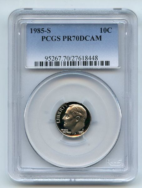 1985 S 10C Roosevelt Dime Proof PCGS PR70DCAM