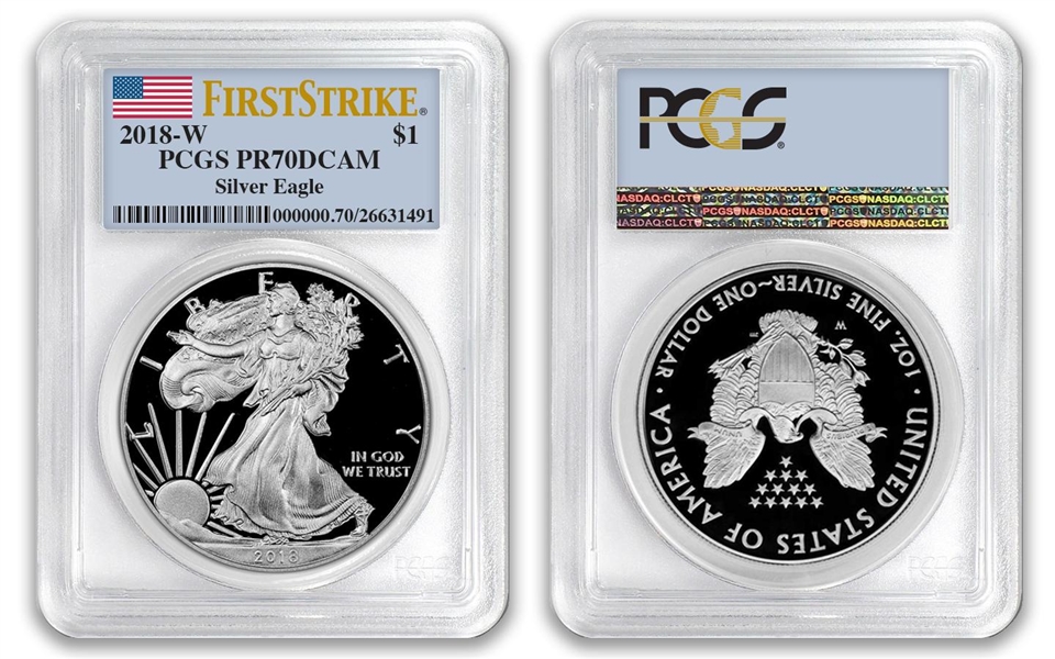 2018 W $1 American Proof Silver Eagle PCGS PR70DCAM First Strike