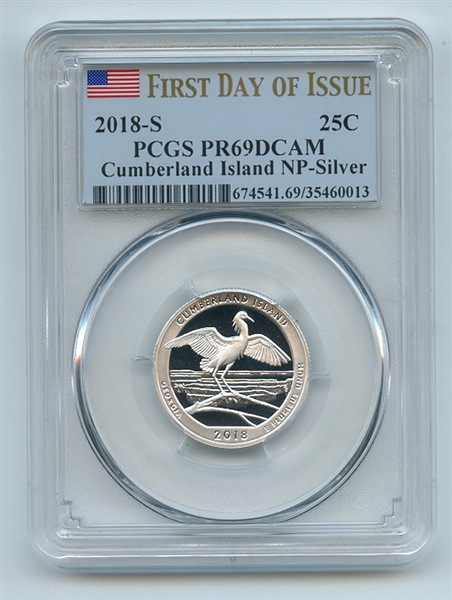 2018 S 25C Silver Cumberland Gap Quarter PCGS PR69DCAM First Day of Issue FDOI