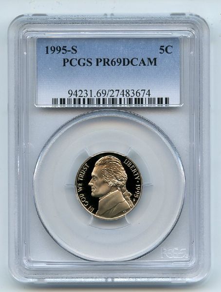 1995 S 5C Jefferson Nickel Proof PCGS PR69DCAM