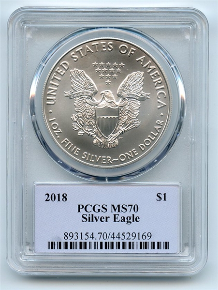 2018 $1 American Silver Eagle 1oz PCGS MS70 Thomas Cleveland Native